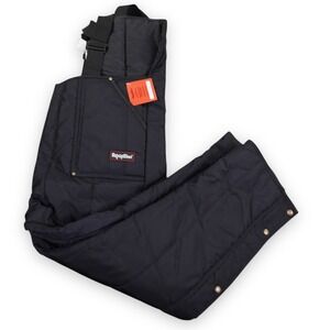 VTG RefrigiWear Insulated Bib Overalls Men XL Black Style 345 Iron-Tuff -50F USA